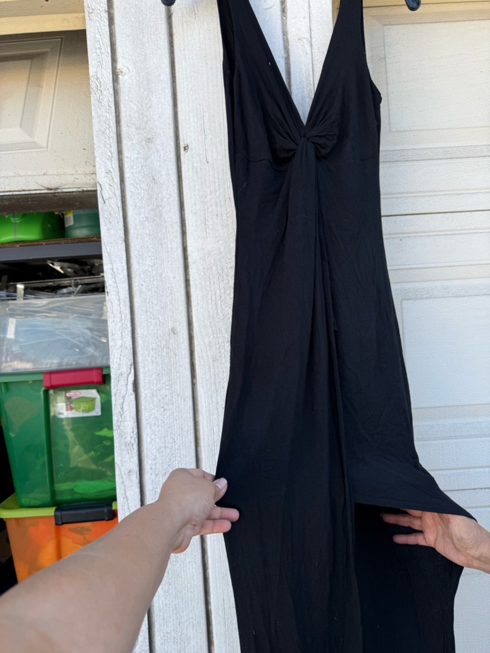 Black Maxi Dress with Twist Front -